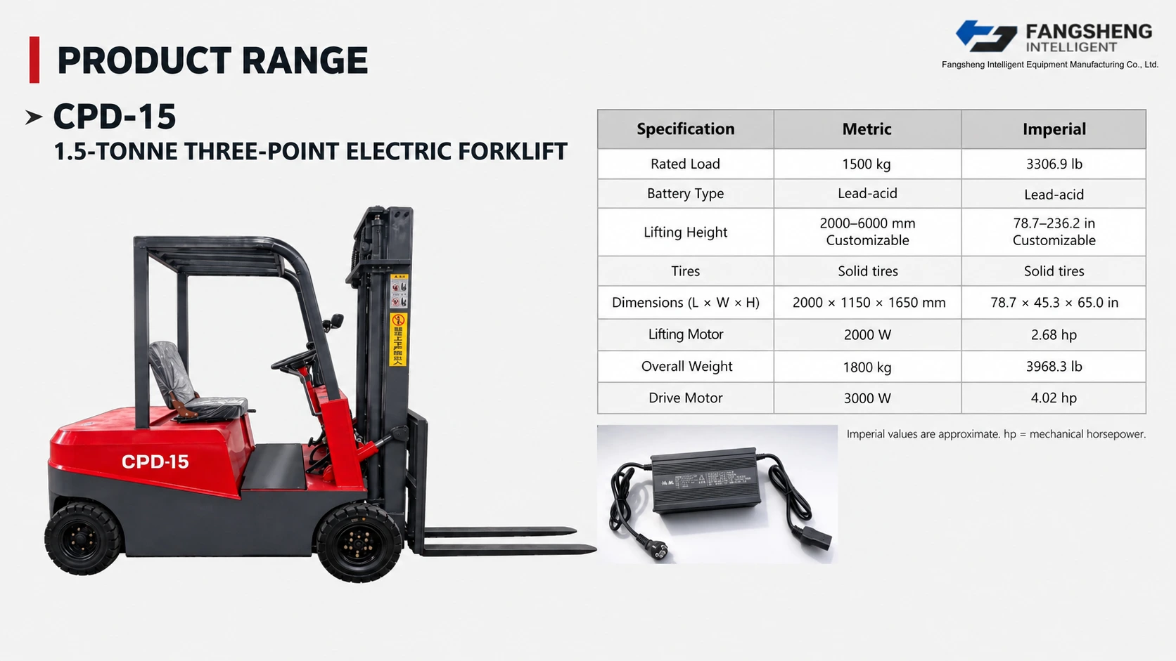 CPD-15 Three-point Electric Forklift 2