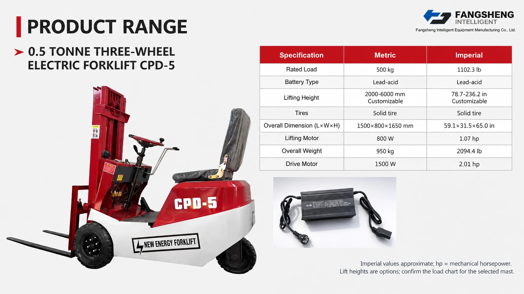 CPD-5 Three-wheel Electric Forklift 2