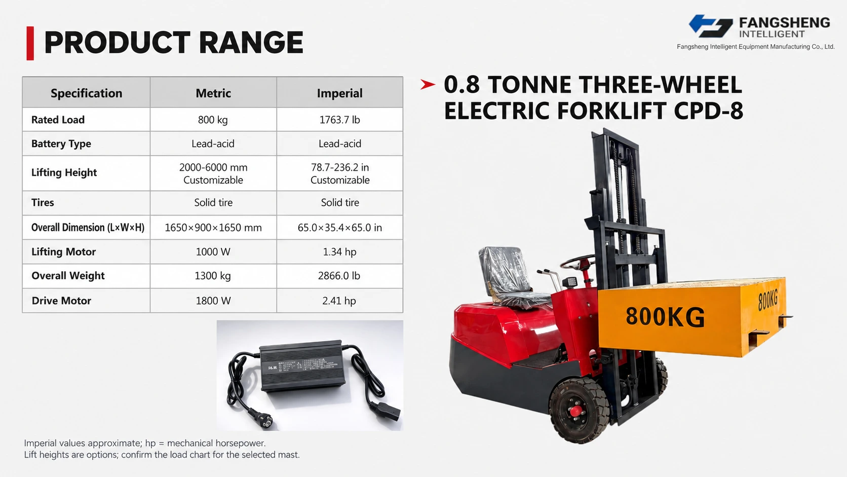 CPD-8 Three-wheel Electric Forklift 2