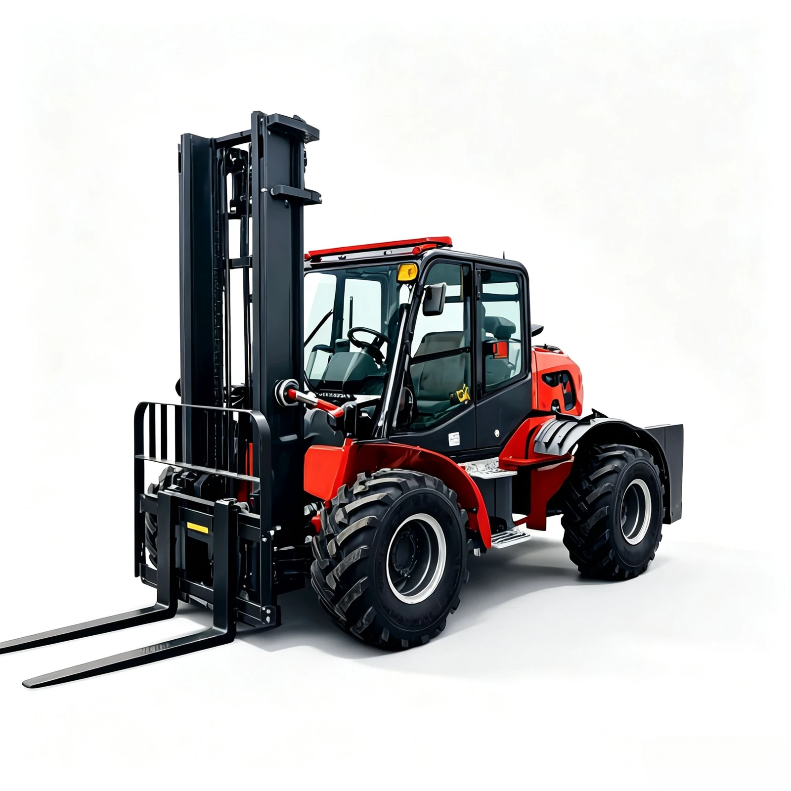 Red Rough-terrain Forklift — Outdoor Handling 3
