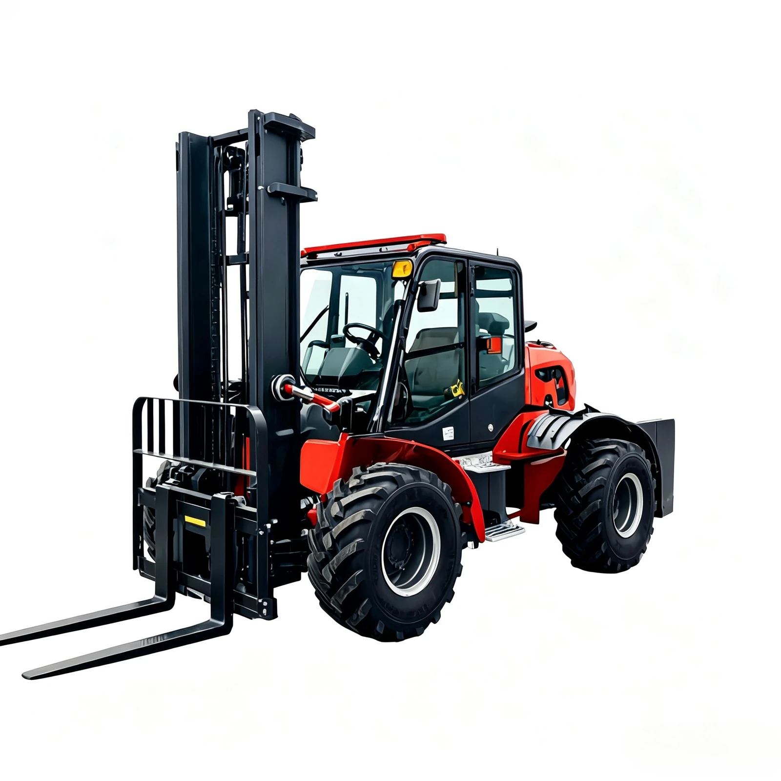Red Rough-terrain Forklift — Outdoor Handling 7