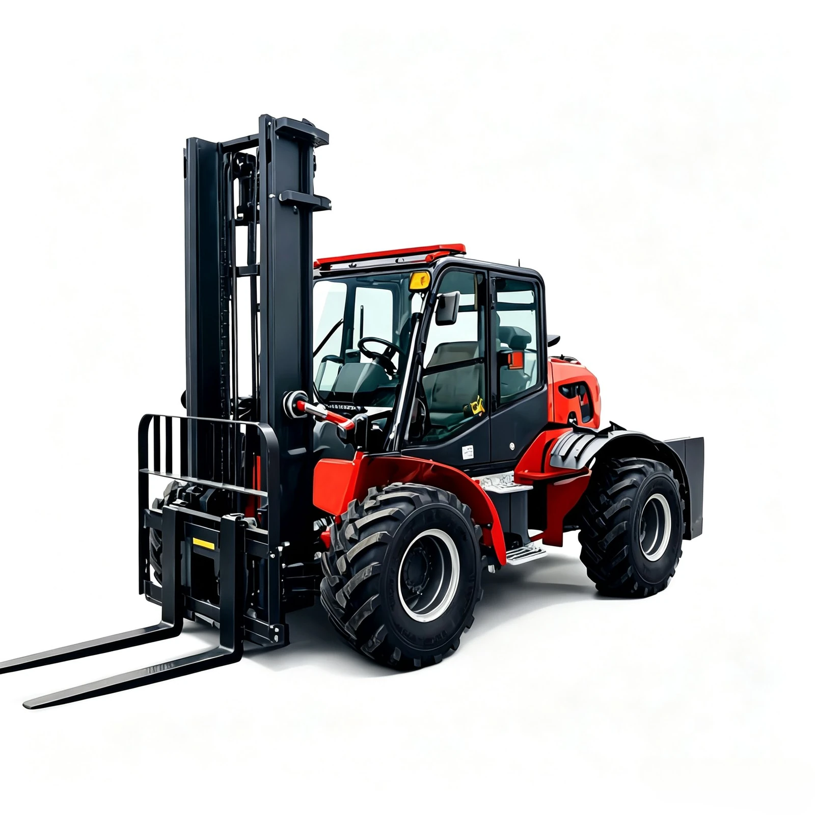Red Rough-terrain Forklift — Outdoor Handling 8