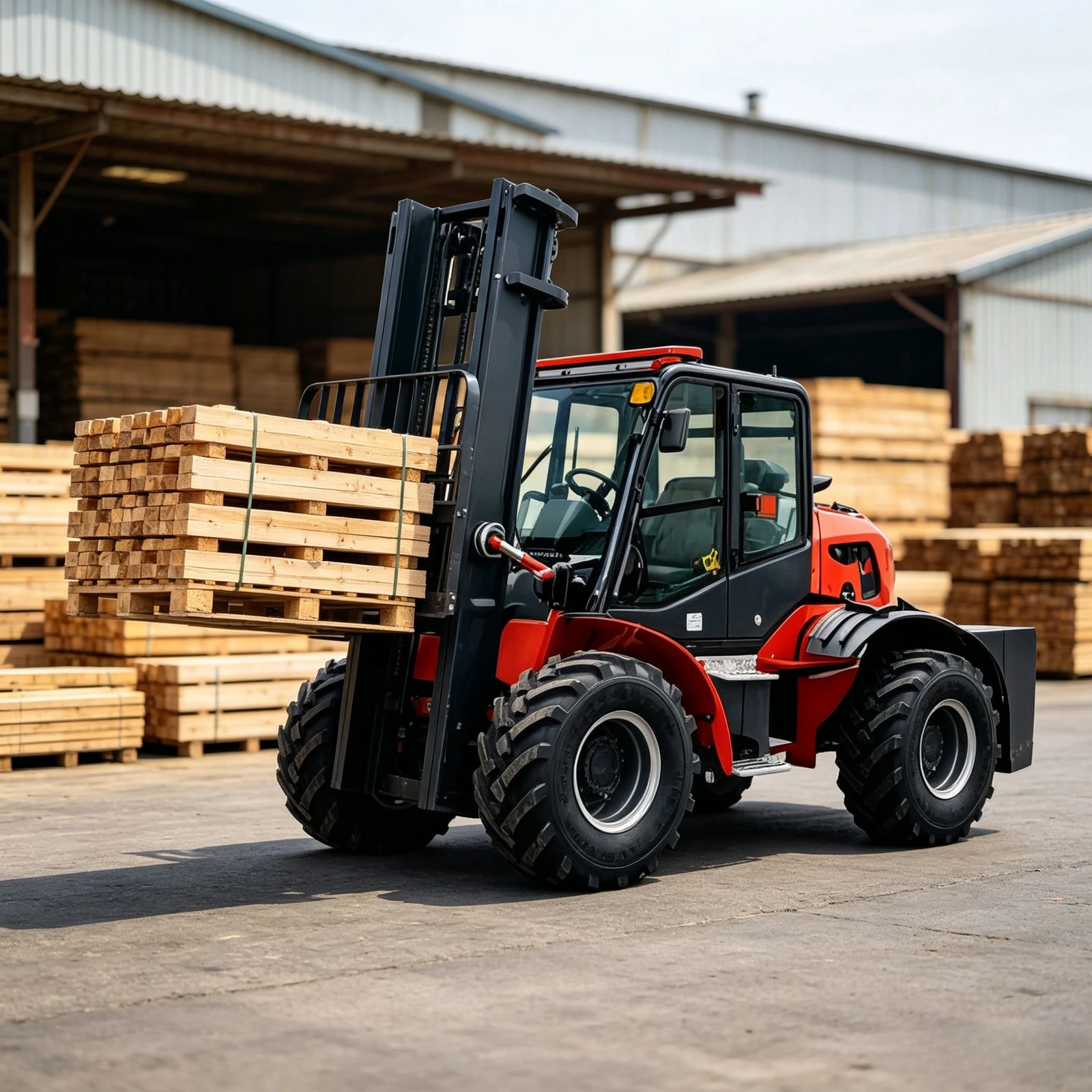 Factory Discount 10 Ton Large Displacement Diesel Forklift Hydraulic Side Shifter 4WD Custom All Terrain Forklift for 3-10T 4