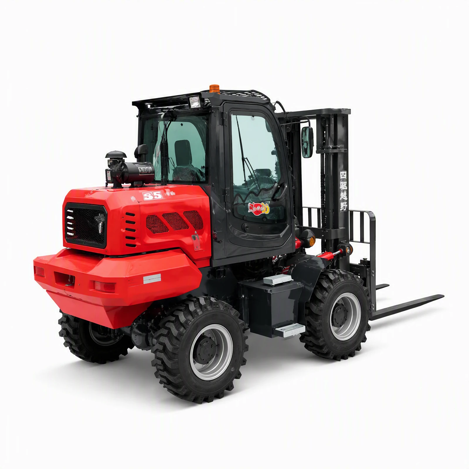 8-ton Red Rough-terrain Forklift 9