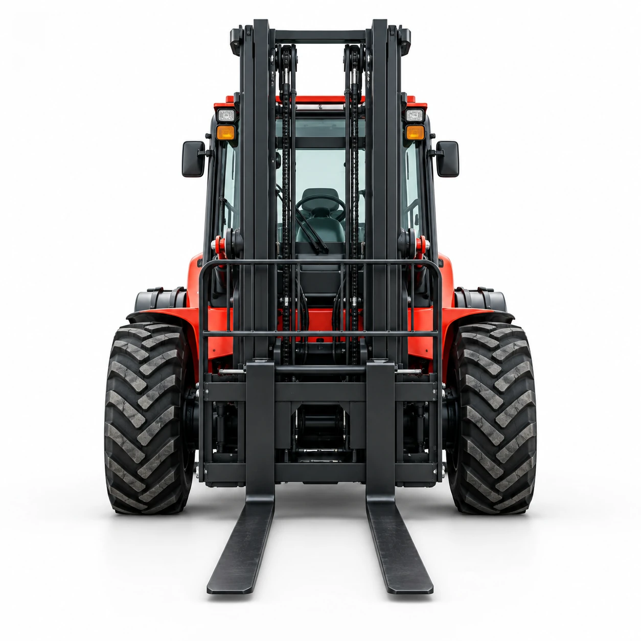 3–4-ton Red Rough-terrain Forklift