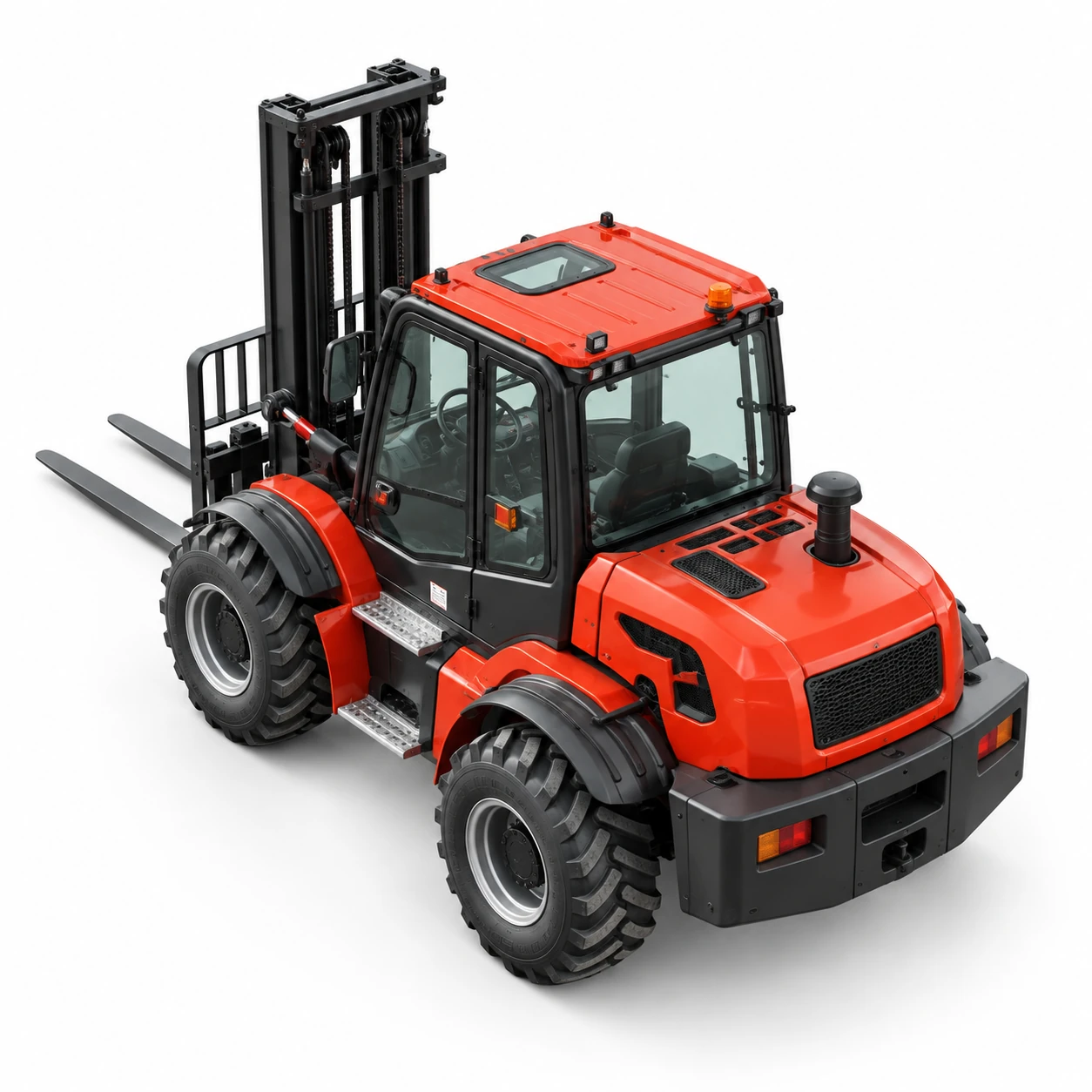 3–4-ton Red Rough-terrain Forklift 7