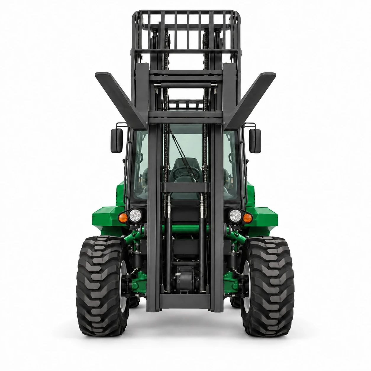High Performance 3.5 Ton All Terrain Diesel Forklift with Four Wheel Drive for Outdoor Cargo Transport 2