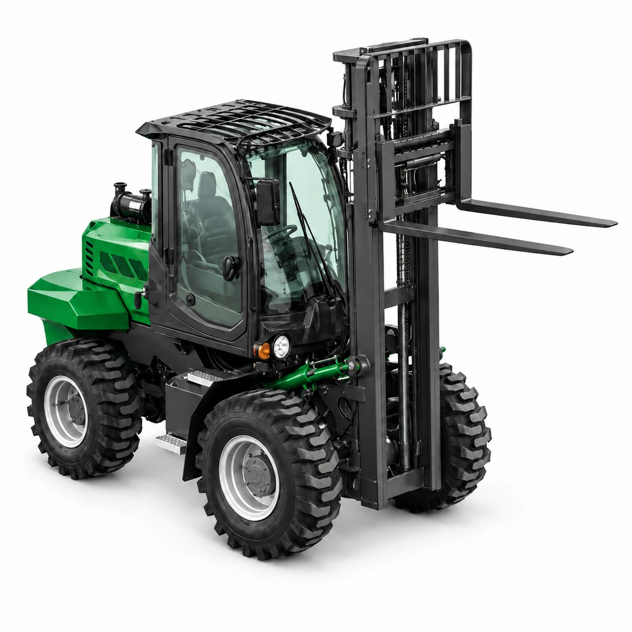 High Performance 3.5 Ton All Terrain Diesel Forklift with Four Wheel Drive for Outdoor Cargo Transport 5