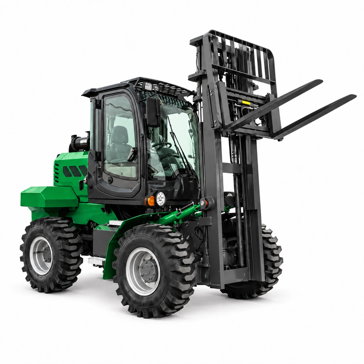 High Performance 3.5 Ton All Terrain Diesel Forklift with Four Wheel Drive for Outdoor Cargo Transport