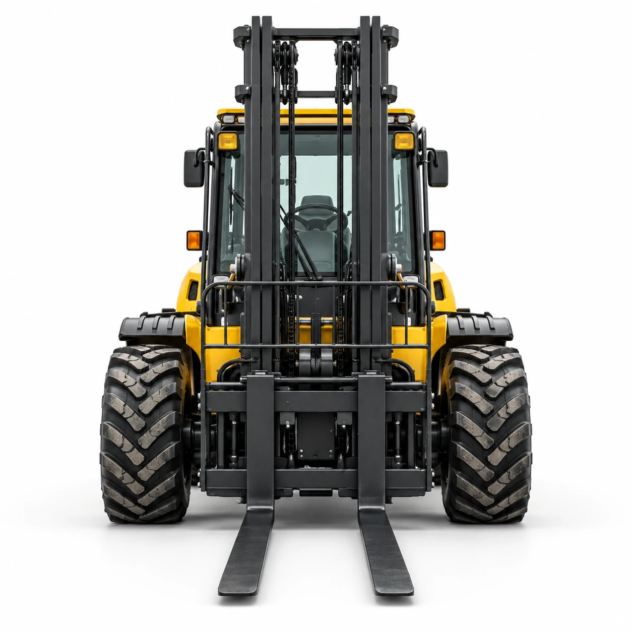 Yellow Rough-terrain Forklift — Outdoor Handling Series 9