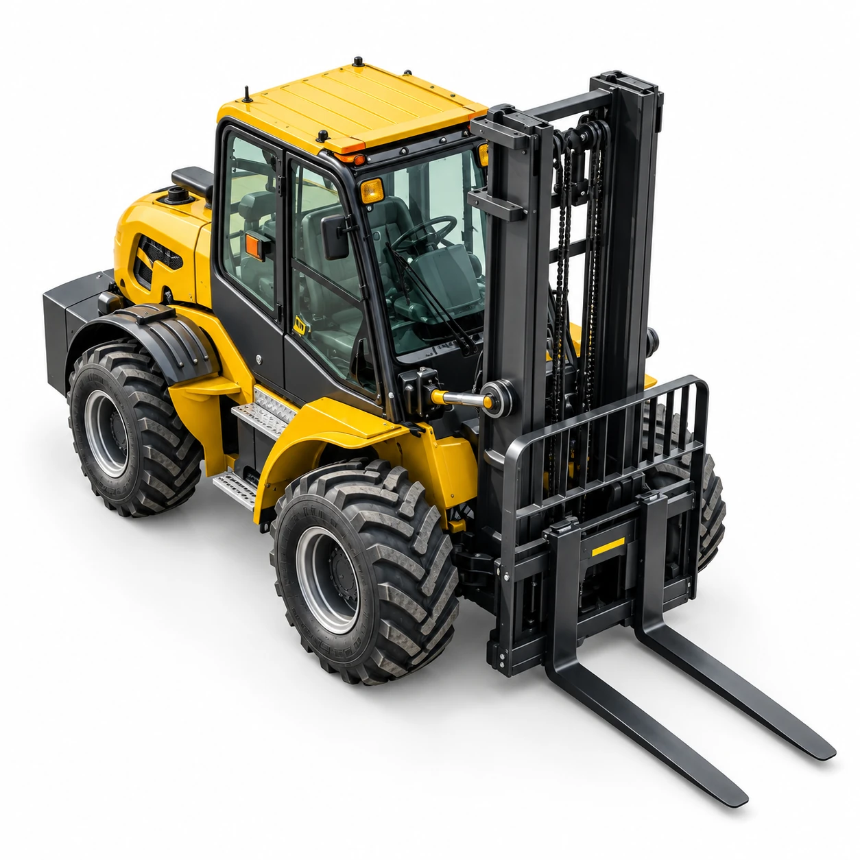 Yellow Rough-terrain Forklift — Outdoor Handling Series 7