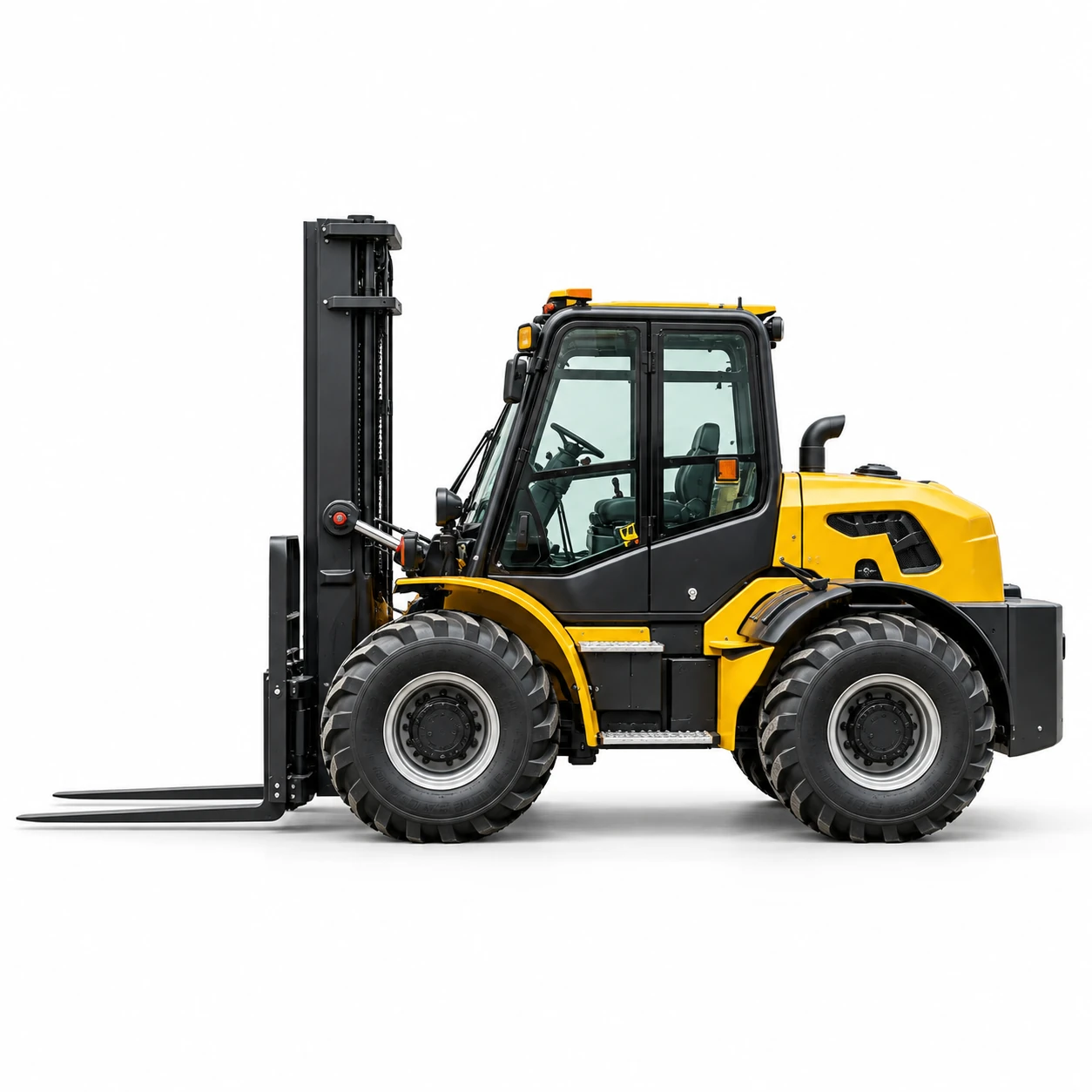 Yellow Rough-terrain Forklift — Outdoor Handling Series 12