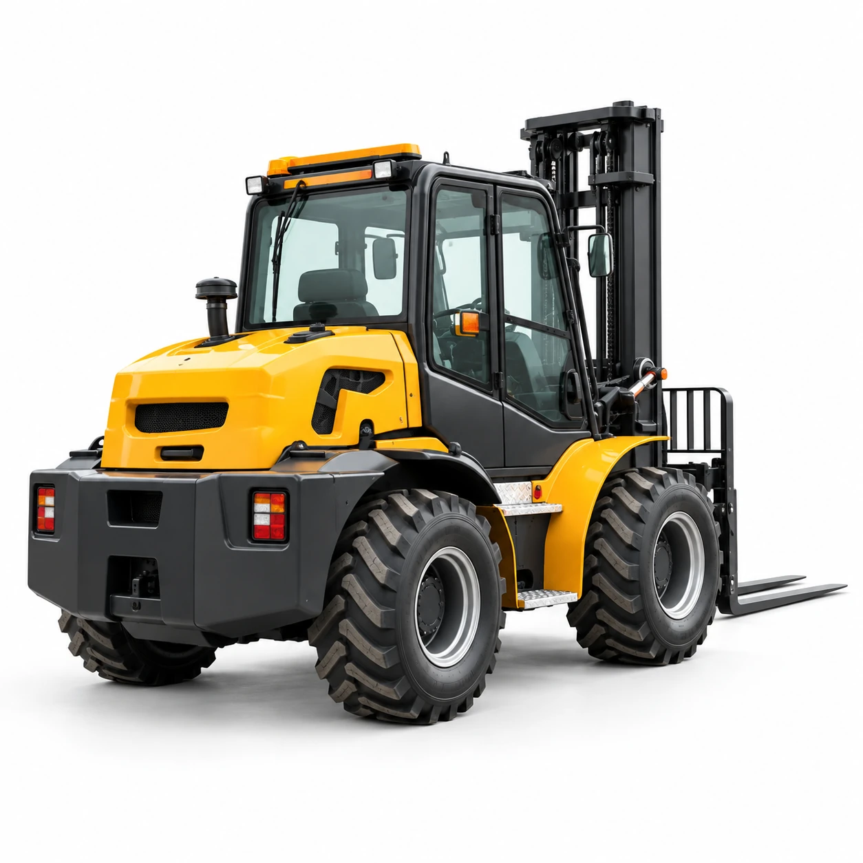 Yellow Rough-terrain Forklift — Outdoor Handling Series 10