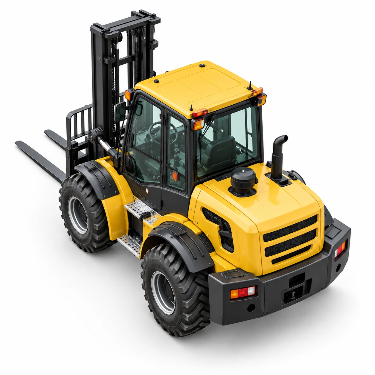 Yellow Rough-terrain Forklift — Outdoor Handling Series 6